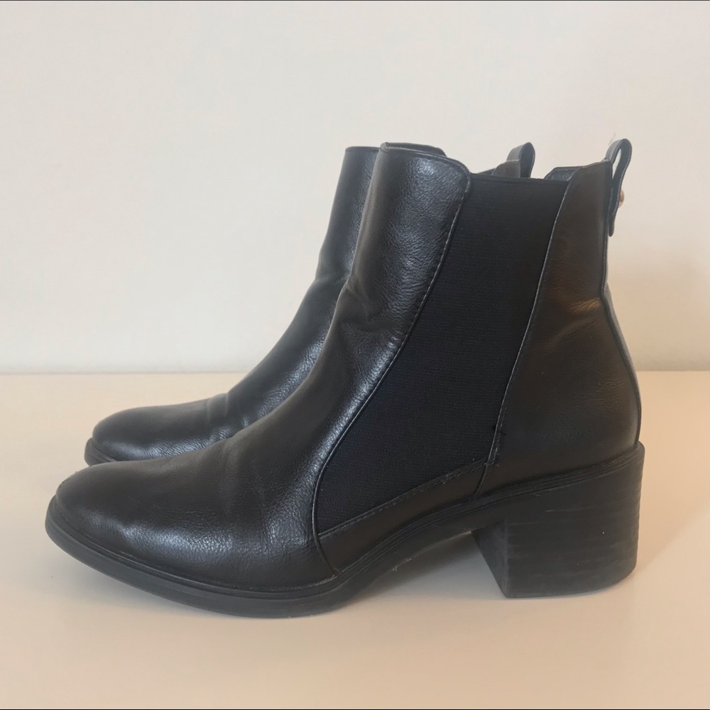 Zara Elastic Block Heel Ankle Boots